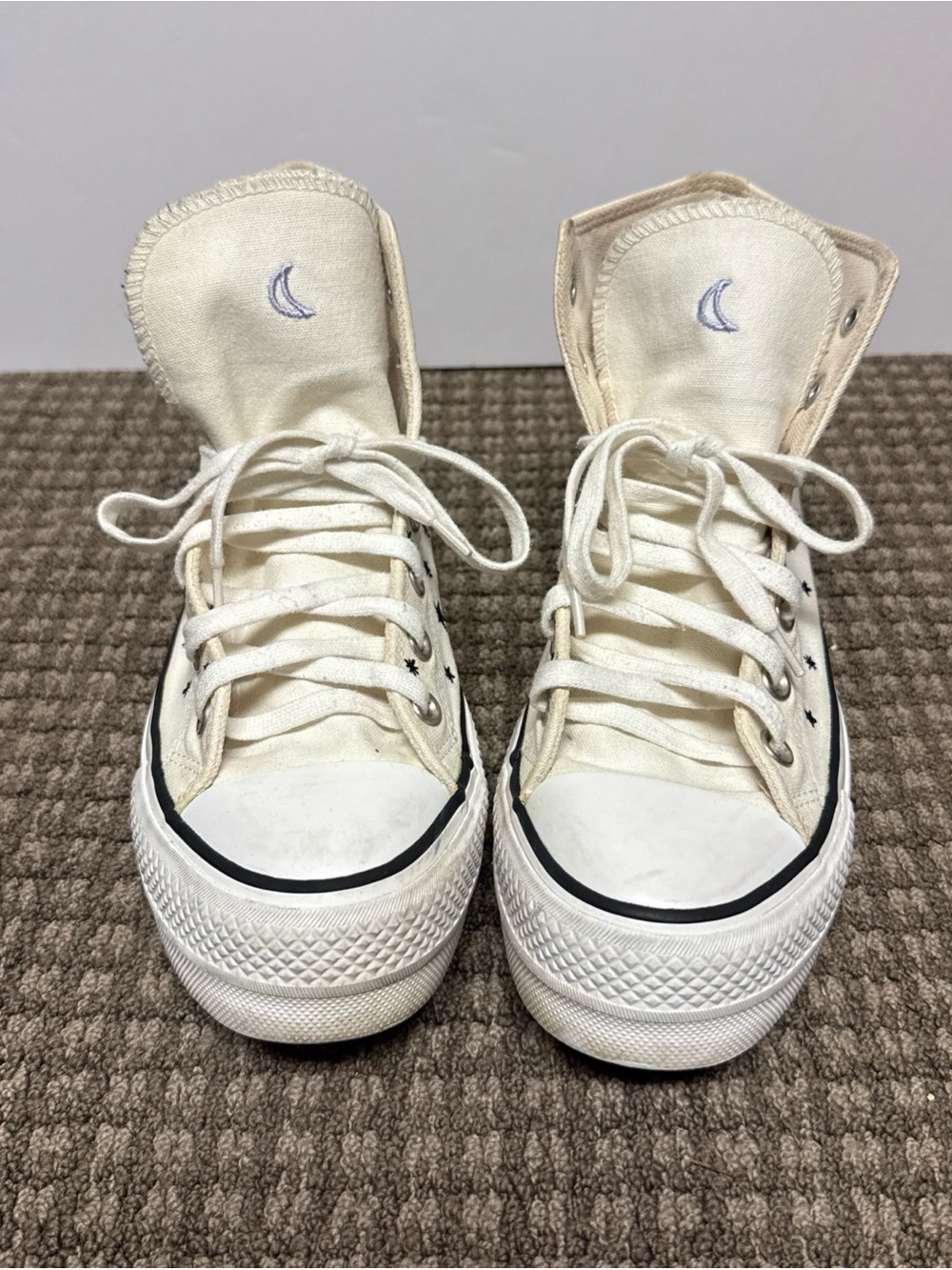 Converse Embroidered Crystal Energy and Stars Platform High-Tops Size 8W - Picture 2 of 7